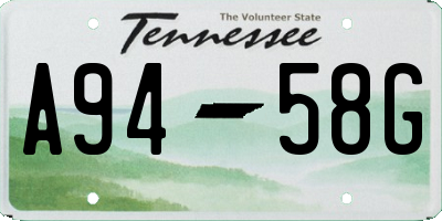 TN license plate A9458G