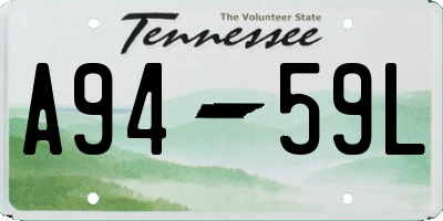 TN license plate A9459L