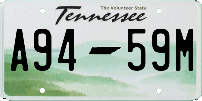 TN license plate A9459M