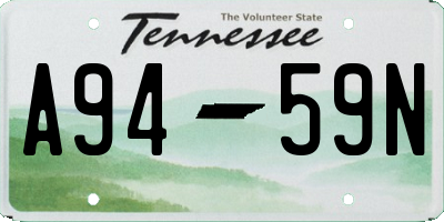 TN license plate A9459N