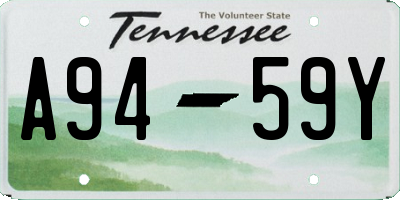 TN license plate A9459Y