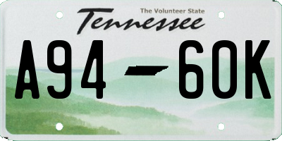 TN license plate A9460K
