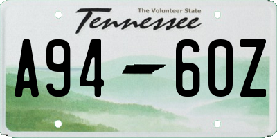 TN license plate A9460Z