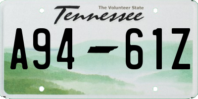 TN license plate A9461Z
