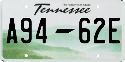 TN license plate A9462E