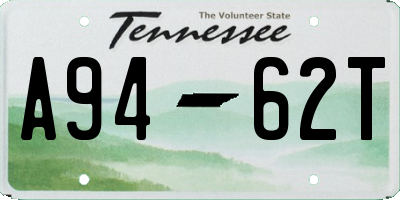 TN license plate A9462T