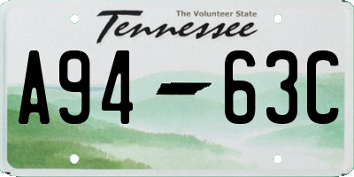 TN license plate A9463C