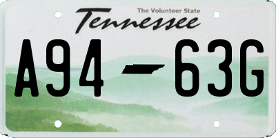 TN license plate A9463G