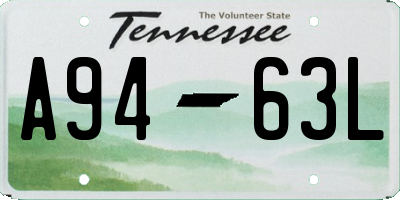 TN license plate A9463L