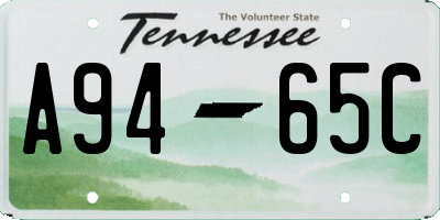 TN license plate A9465C