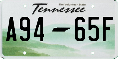 TN license plate A9465F