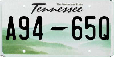 TN license plate A9465Q