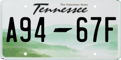 TN license plate A9467F