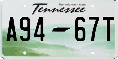 TN license plate A9467T