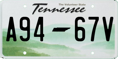 TN license plate A9467V