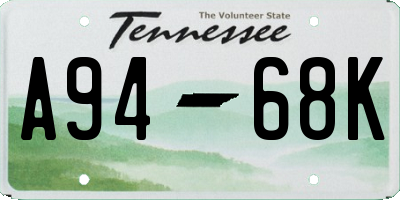 TN license plate A9468K