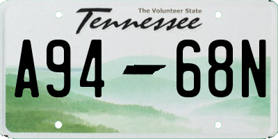 TN license plate A9468N