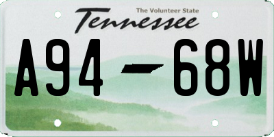 TN license plate A9468W