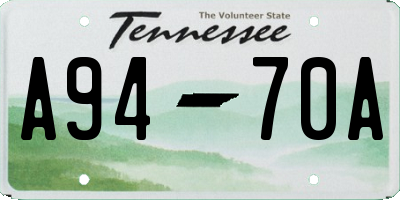 TN license plate A9470A