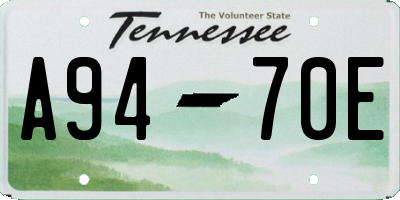 TN license plate A9470E