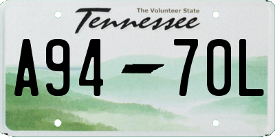 TN license plate A9470L
