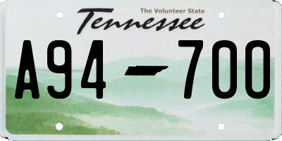 TN license plate A9470O