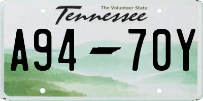 TN license plate A9470Y