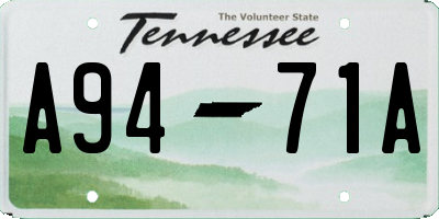 TN license plate A9471A