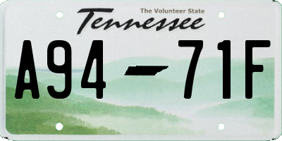 TN license plate A9471F