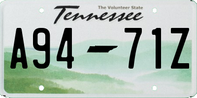 TN license plate A9471Z