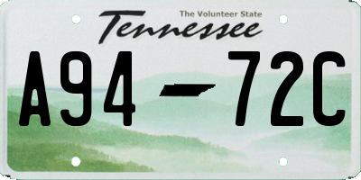 TN license plate A9472C