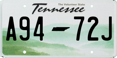 TN license plate A9472J