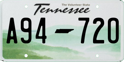TN license plate A9472O