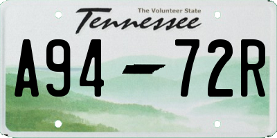 TN license plate A9472R