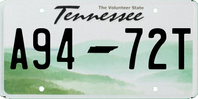 TN license plate A9472T
