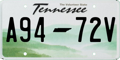 TN license plate A9472V