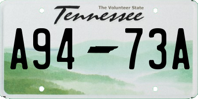 TN license plate A9473A