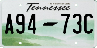 TN license plate A9473C