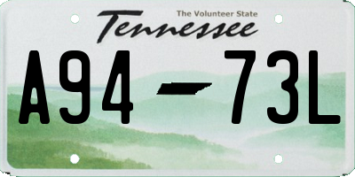 TN license plate A9473L