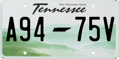 TN license plate A9475V