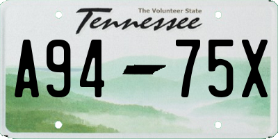 TN license plate A9475X