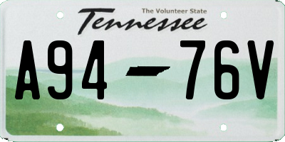TN license plate A9476V