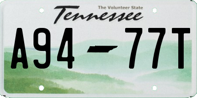 TN license plate A9477T