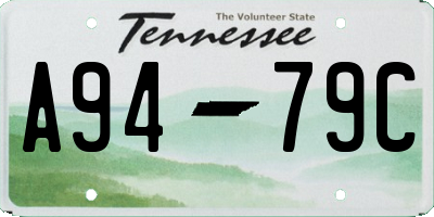 TN license plate A9479C