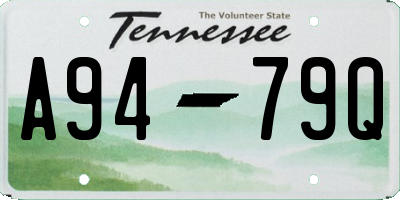 TN license plate A9479Q