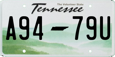 TN license plate A9479U