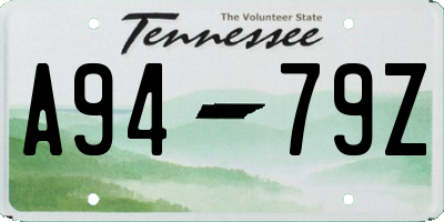 TN license plate A9479Z
