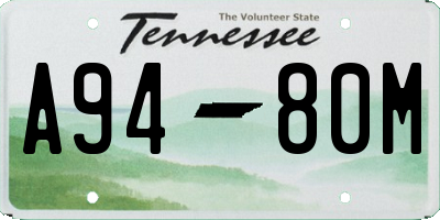 TN license plate A9480M