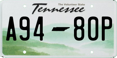 TN license plate A9480P