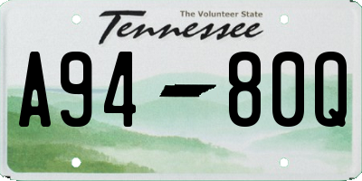 TN license plate A9480Q